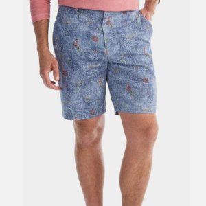 johnnie-O Hawaiian Surf Printed Shorts Blue Amped Tide 9" Size 32